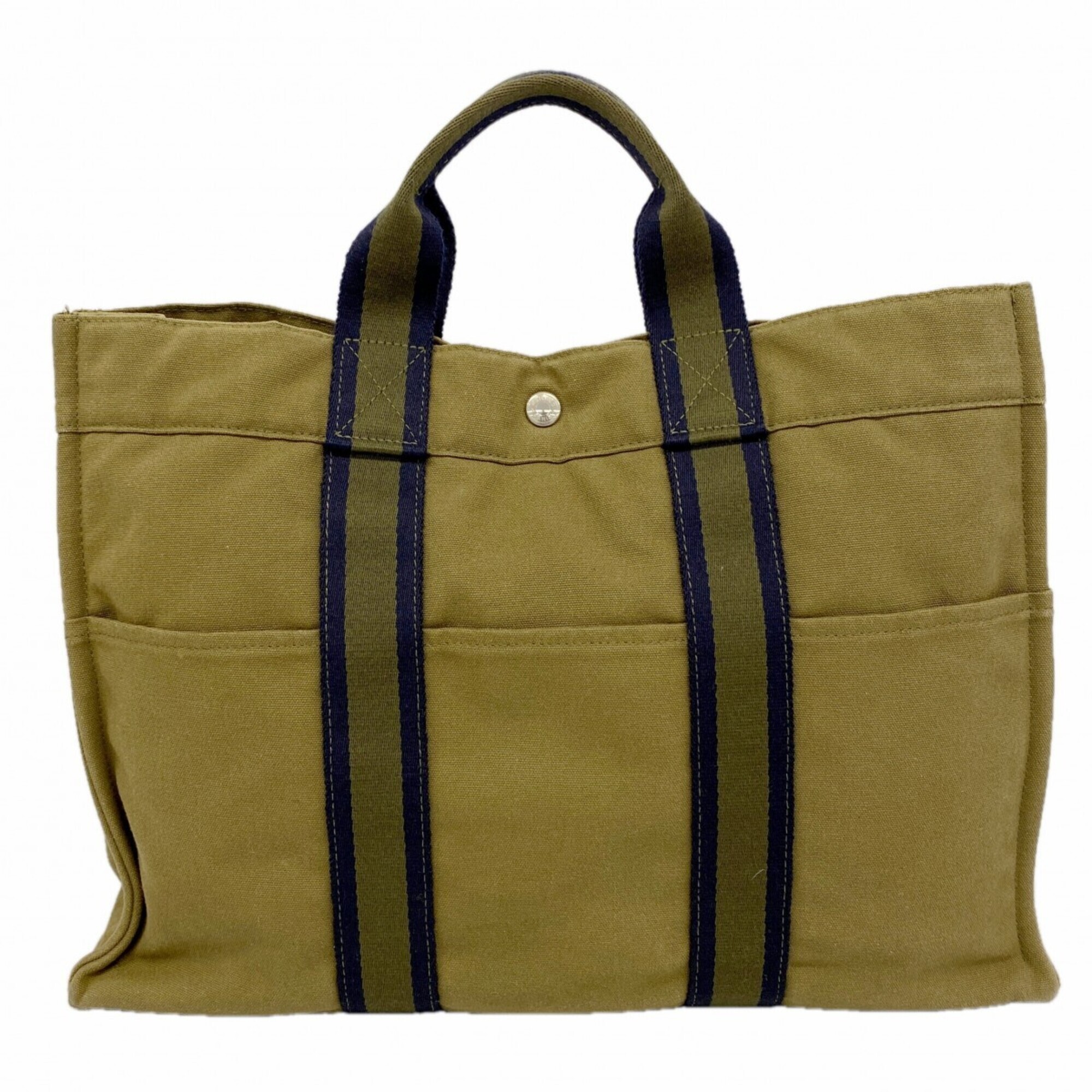 Hermes Fourre-Tout Mm Canvas Tote Bag, Khaki, Men's & Women's